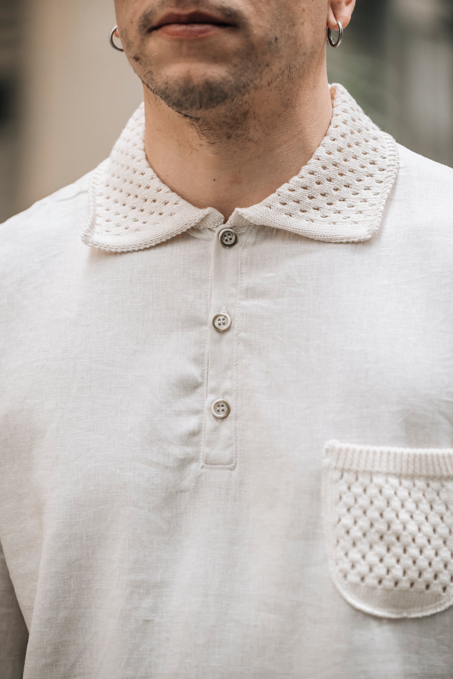 Polo con colletto in maglia OVER/D