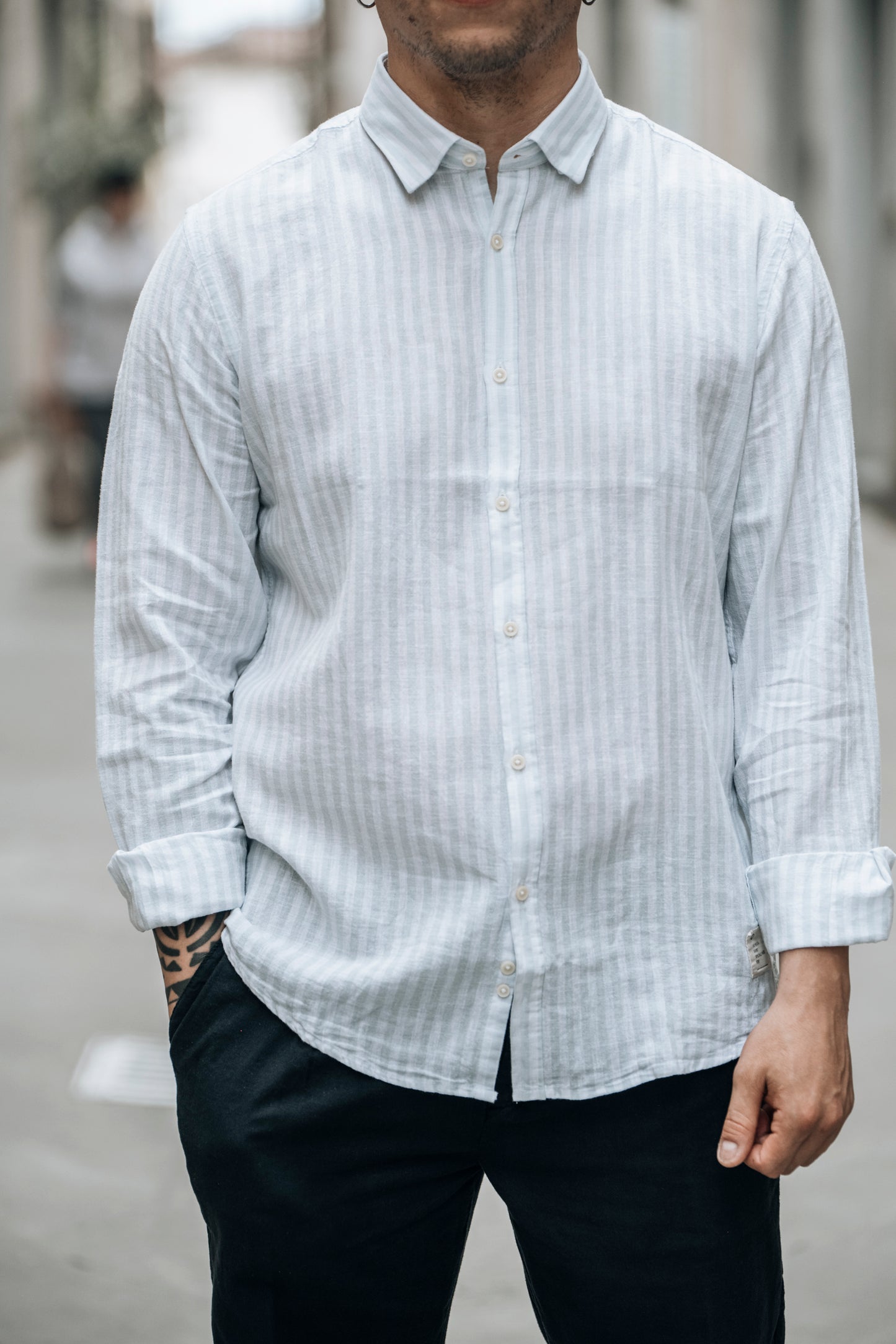 Camicia Misto Lino OVER/D