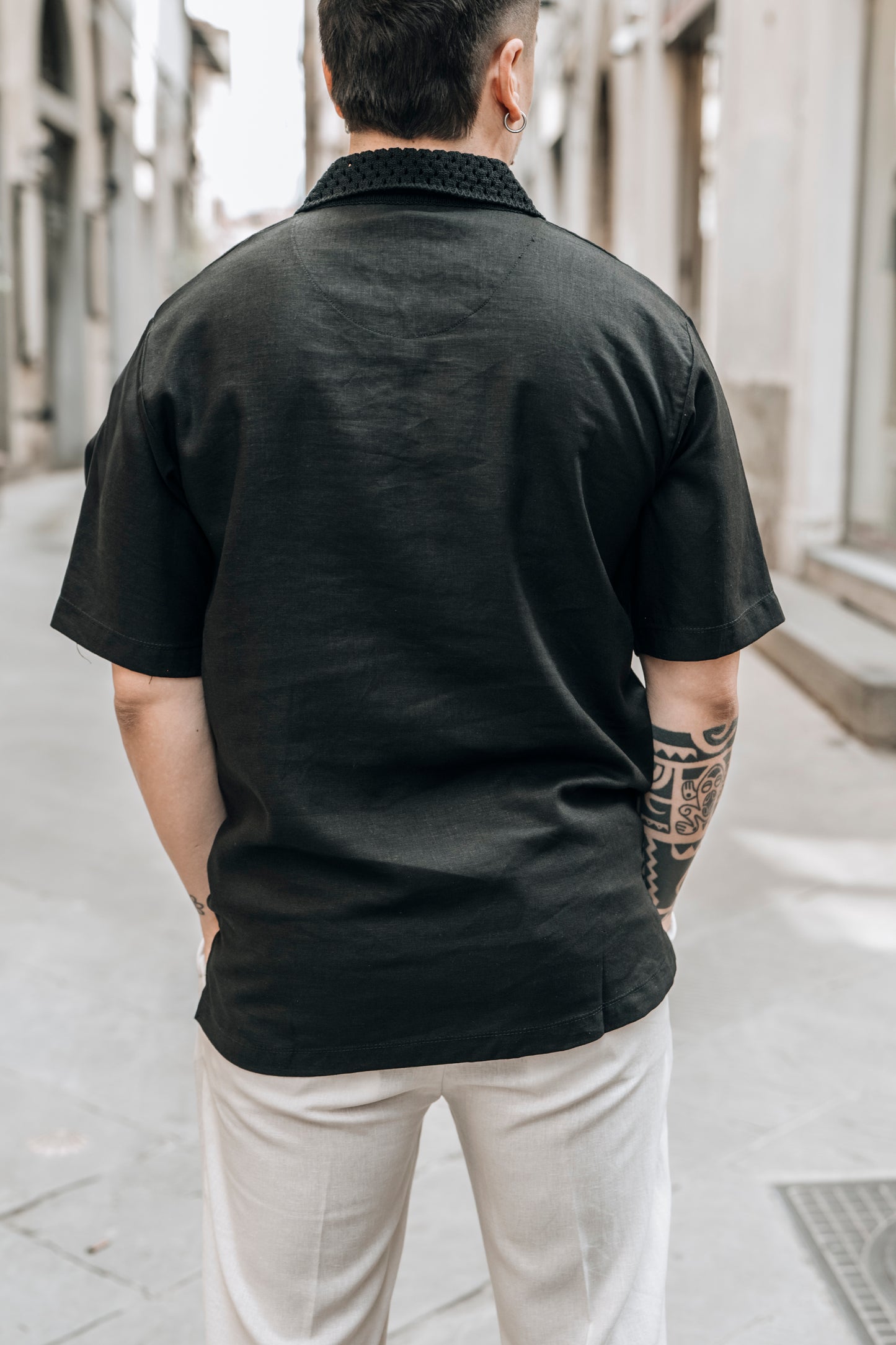 Polo con colletto in maglia OVER/D