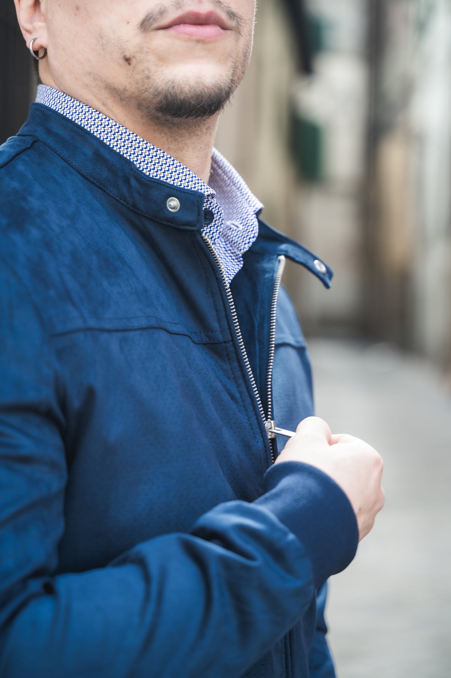 Giubbotto Biker Ecocamoscio OVER/D