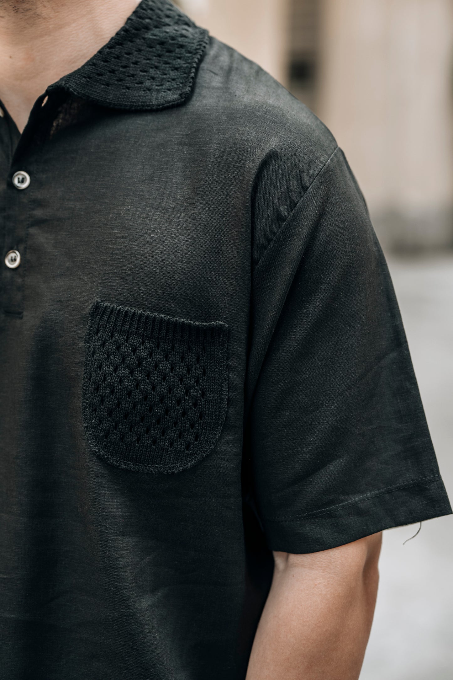 Polo con colletto in maglia OVER/D