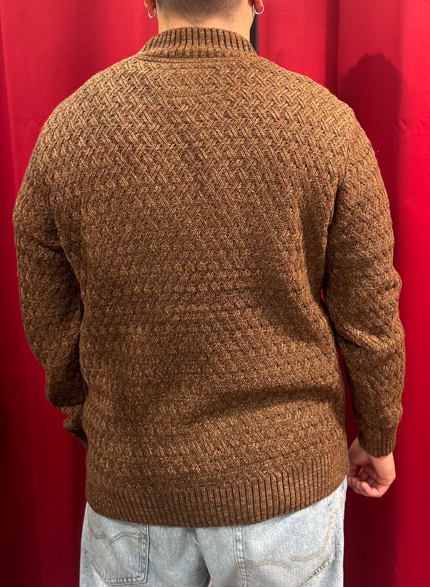 Maglia mezzo collo lavorato Mouline'