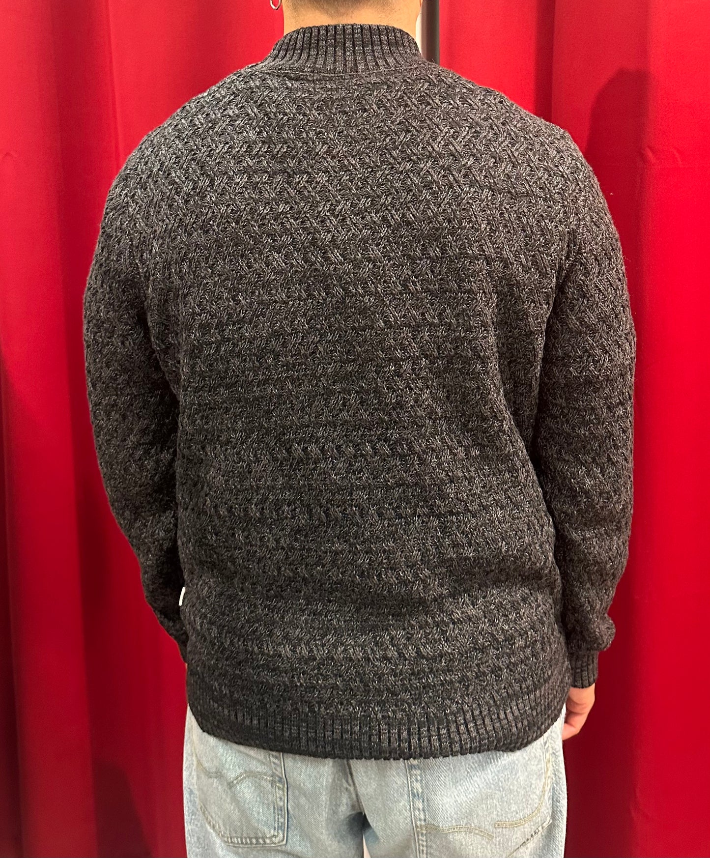 Maglia mezzo collo lavorato Mouline'