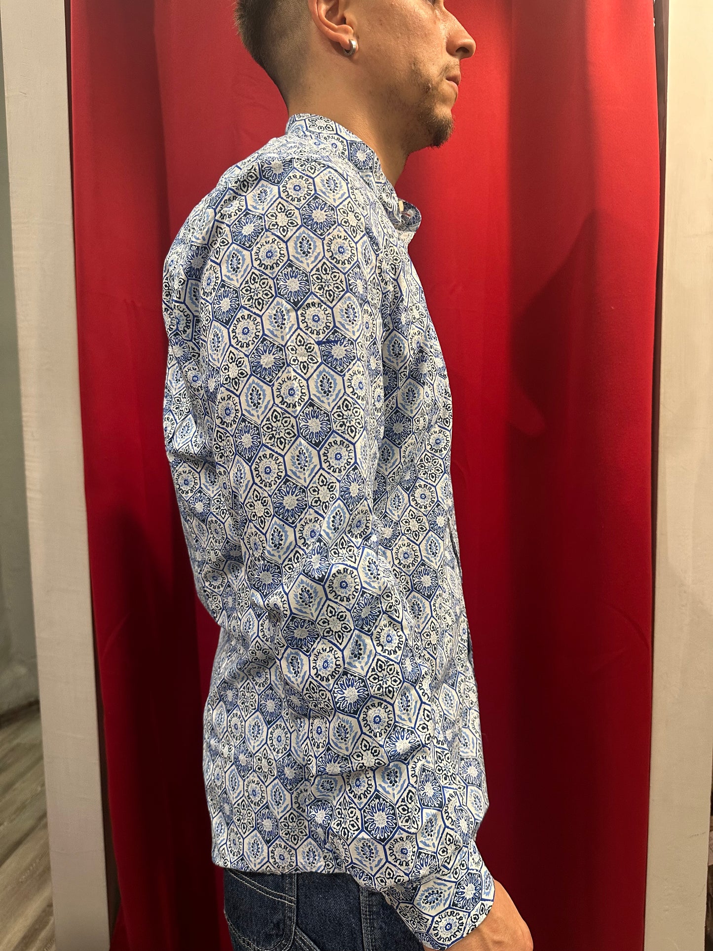 Camicia Collo Coreana Fantasia