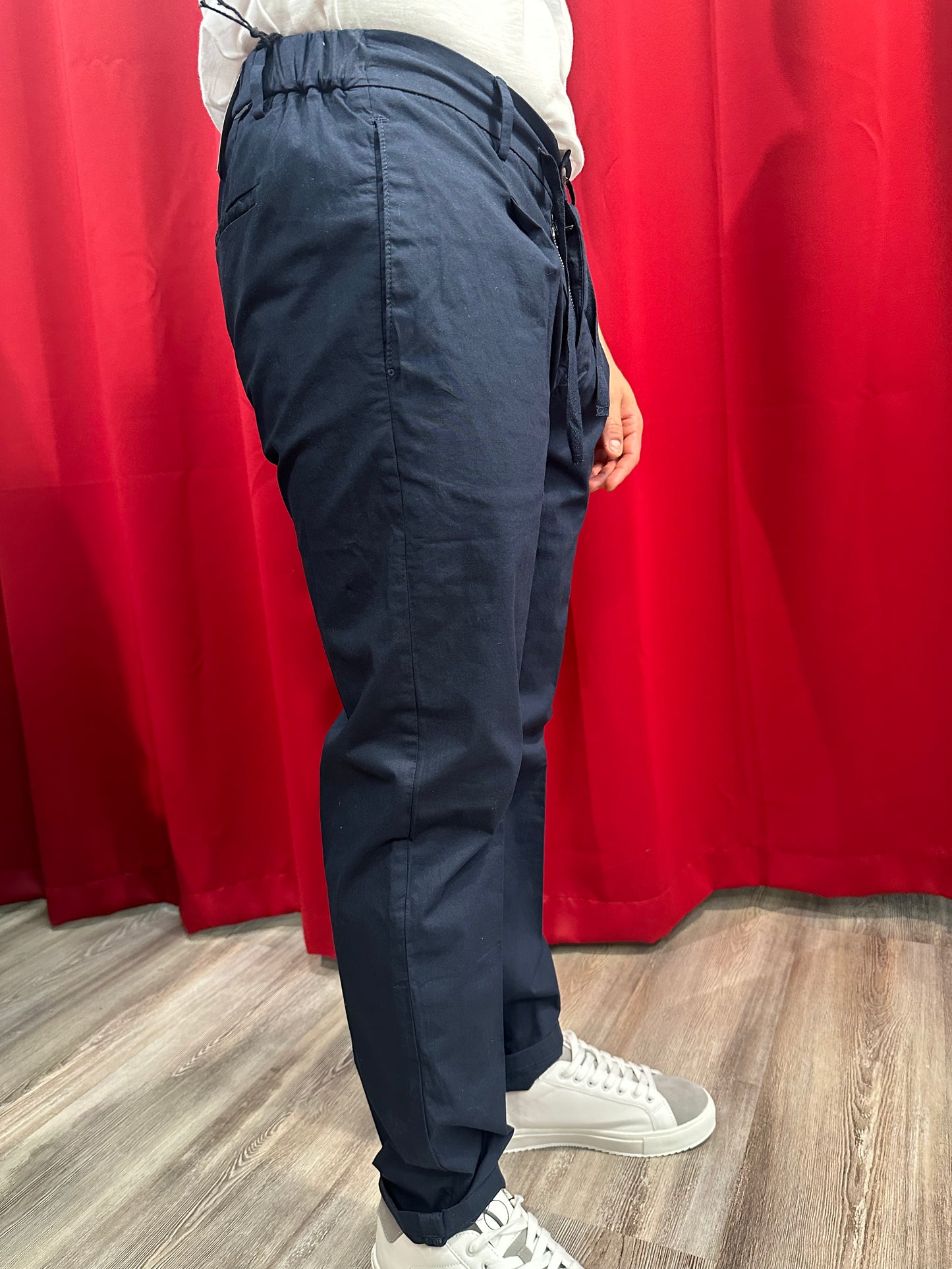 Pantalone Cotone con Laccio Over-D