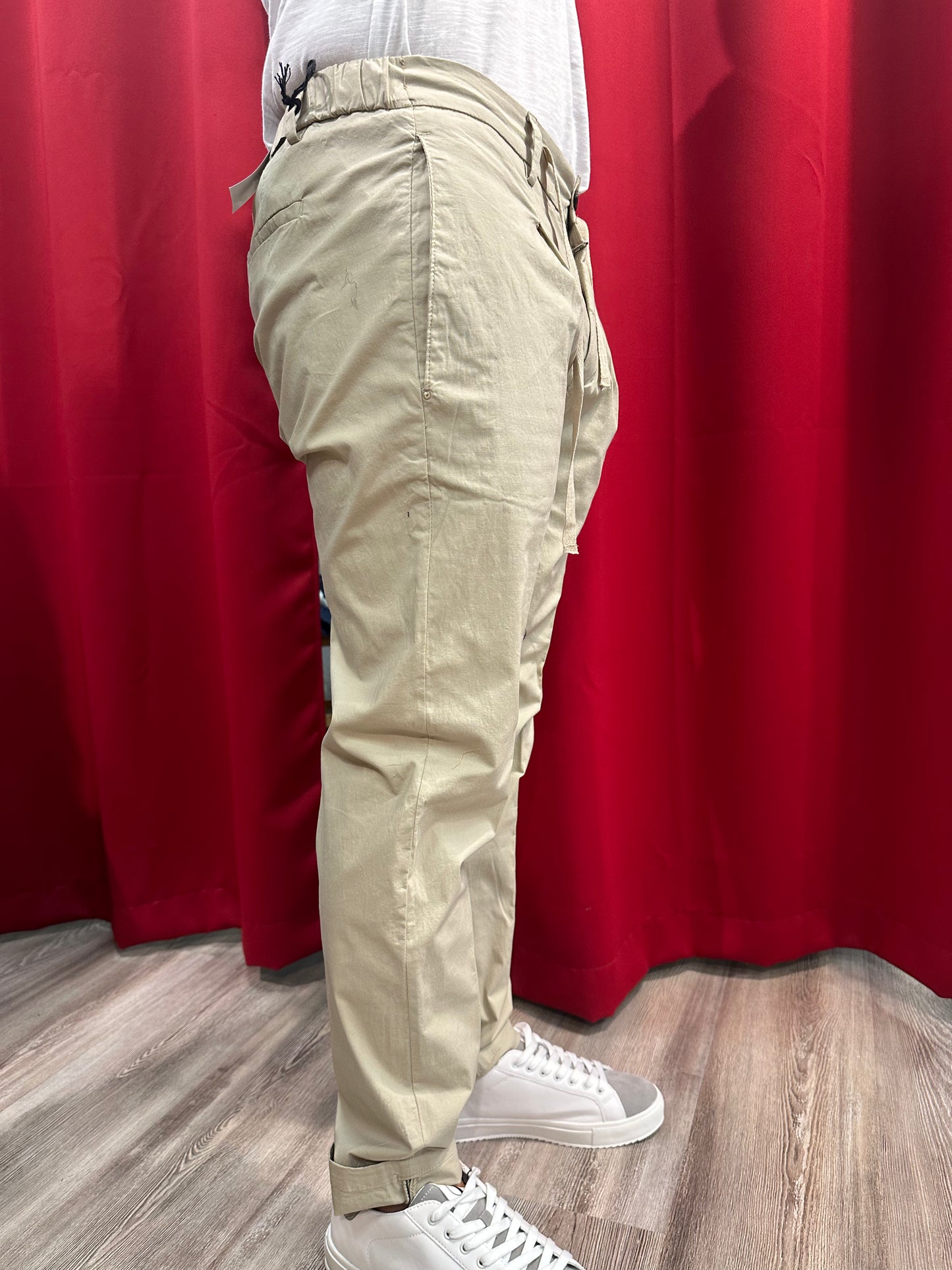 Pantalone Cotone con Laccio Over-D