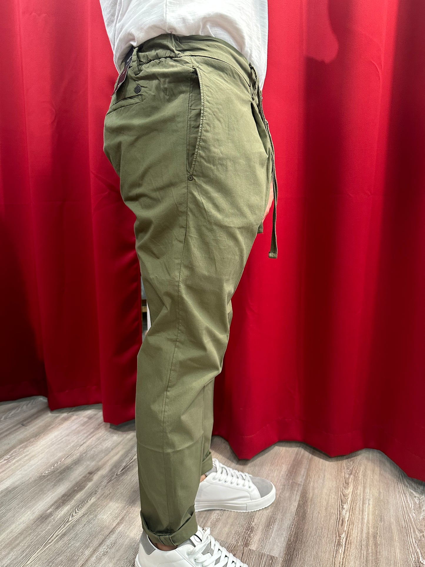 Pantalone Cotone con Laccio OVER-D