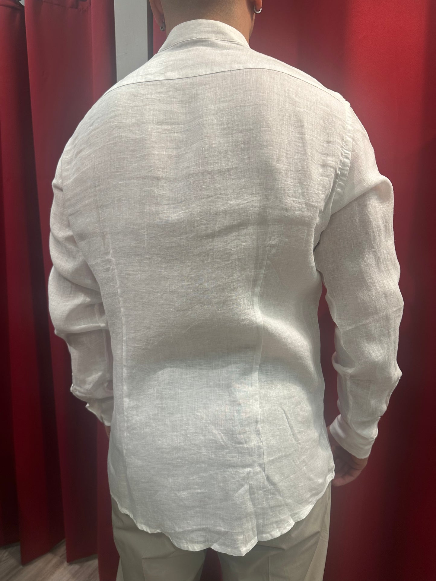 Camicia Collo Coreana Puro Lino