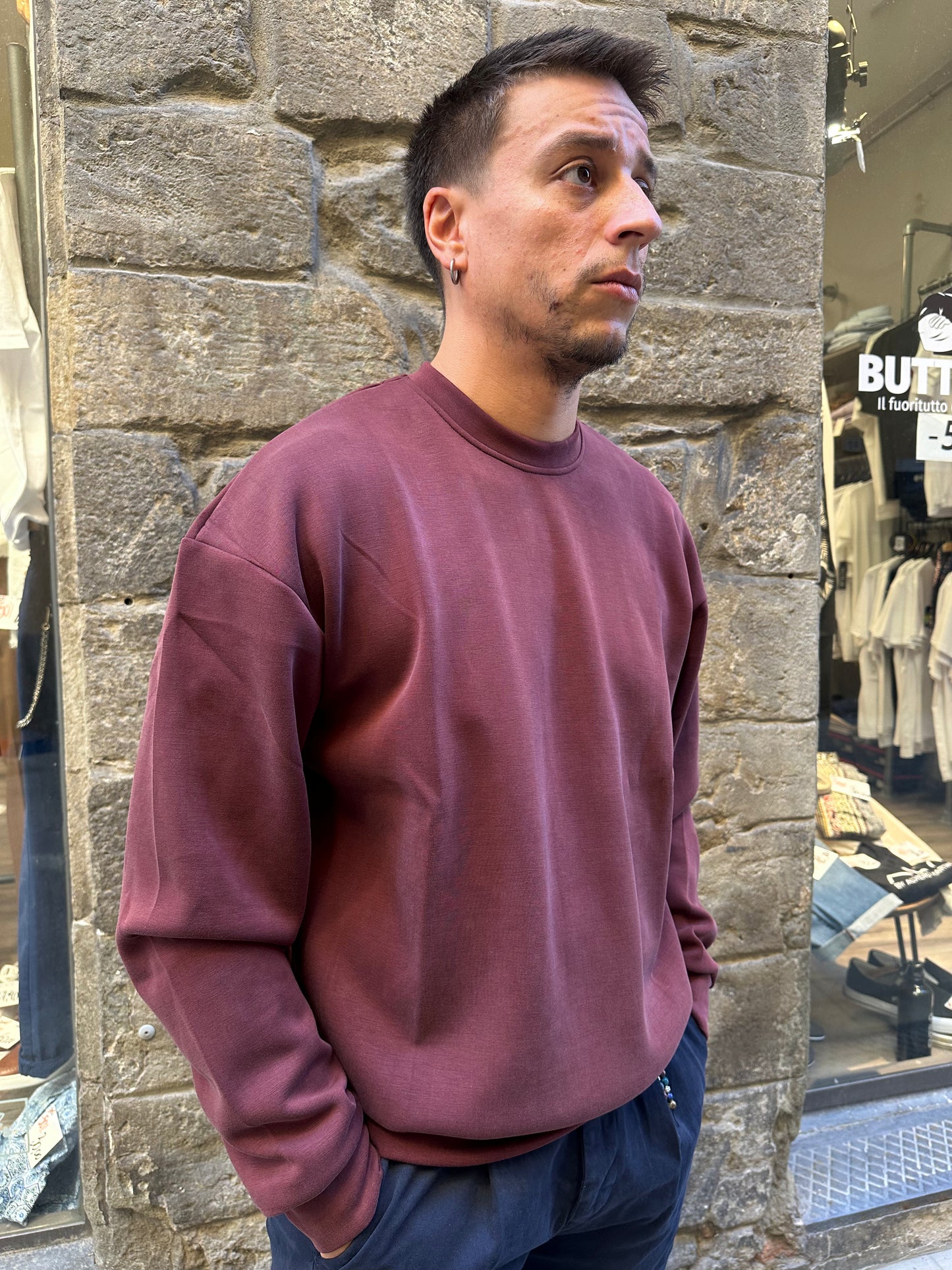 Felpa Crew Neck materiale tecnico