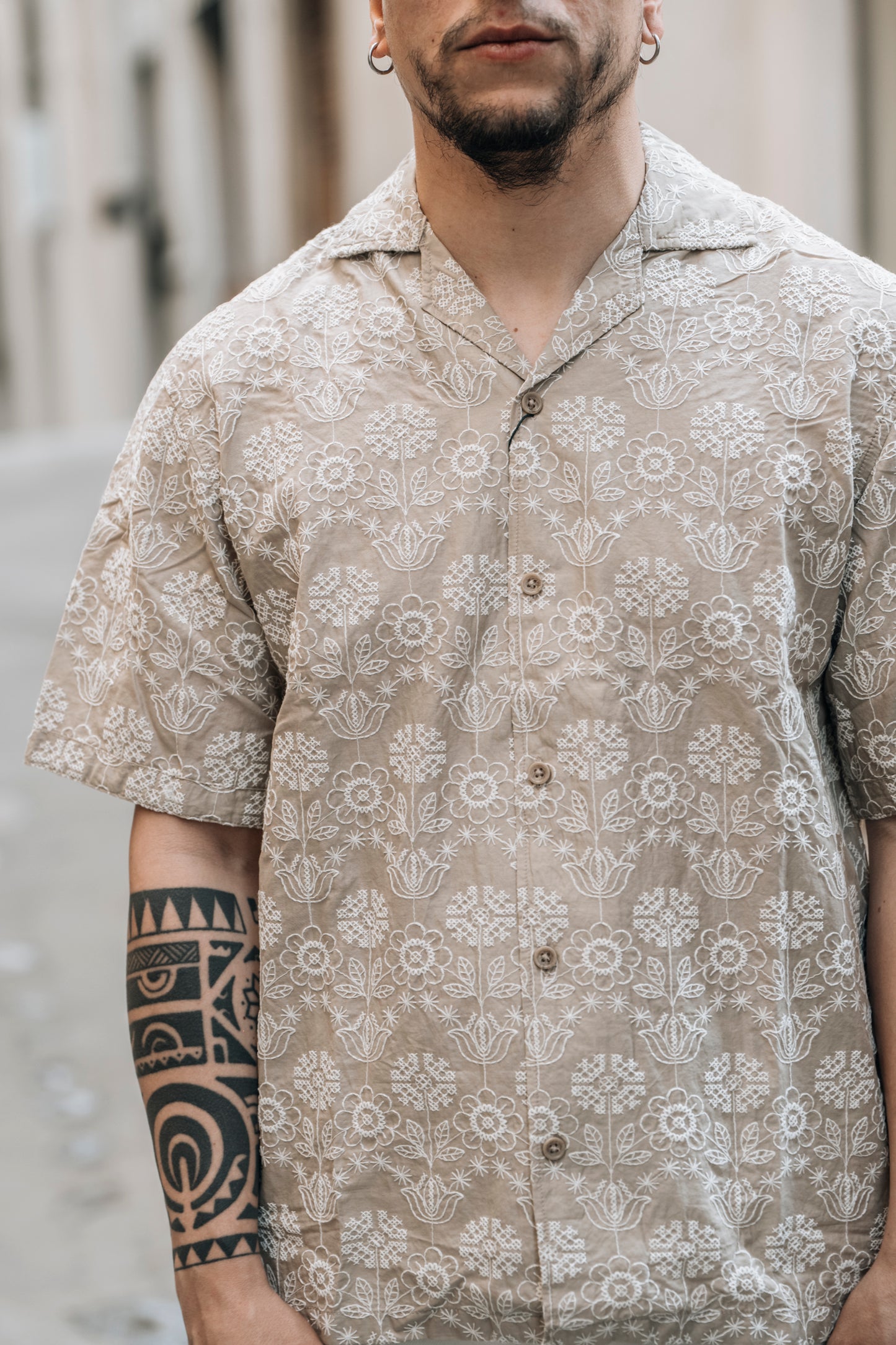 Camicia mezza manica ricamata JACK&JONES