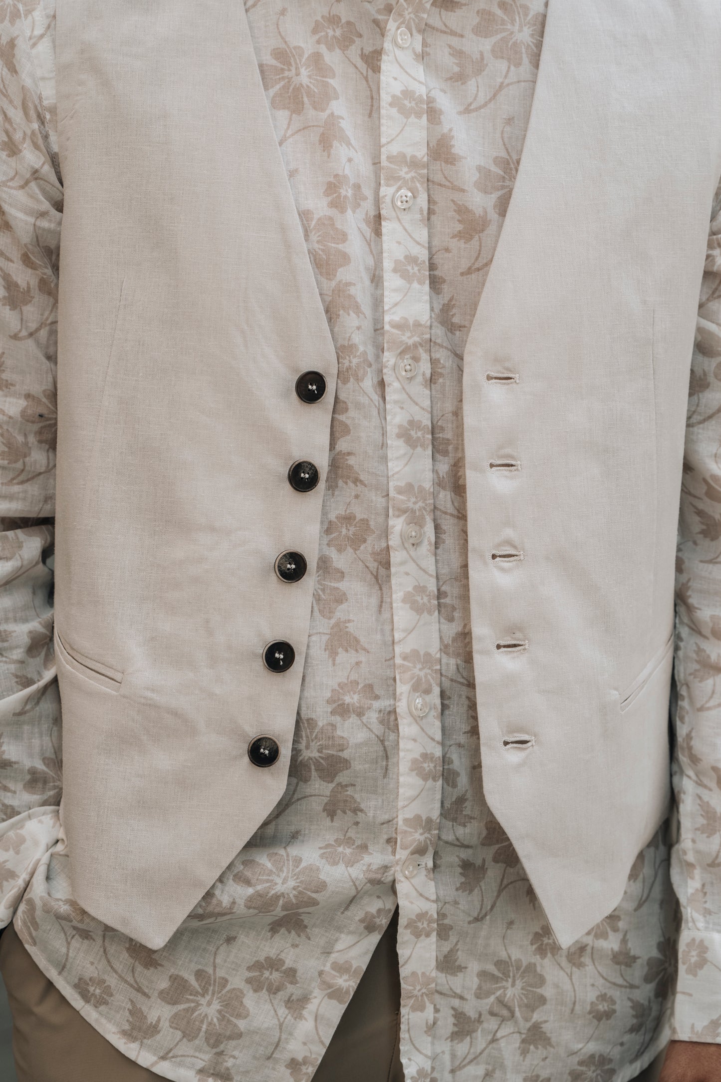Gilet misto lino OVER/D