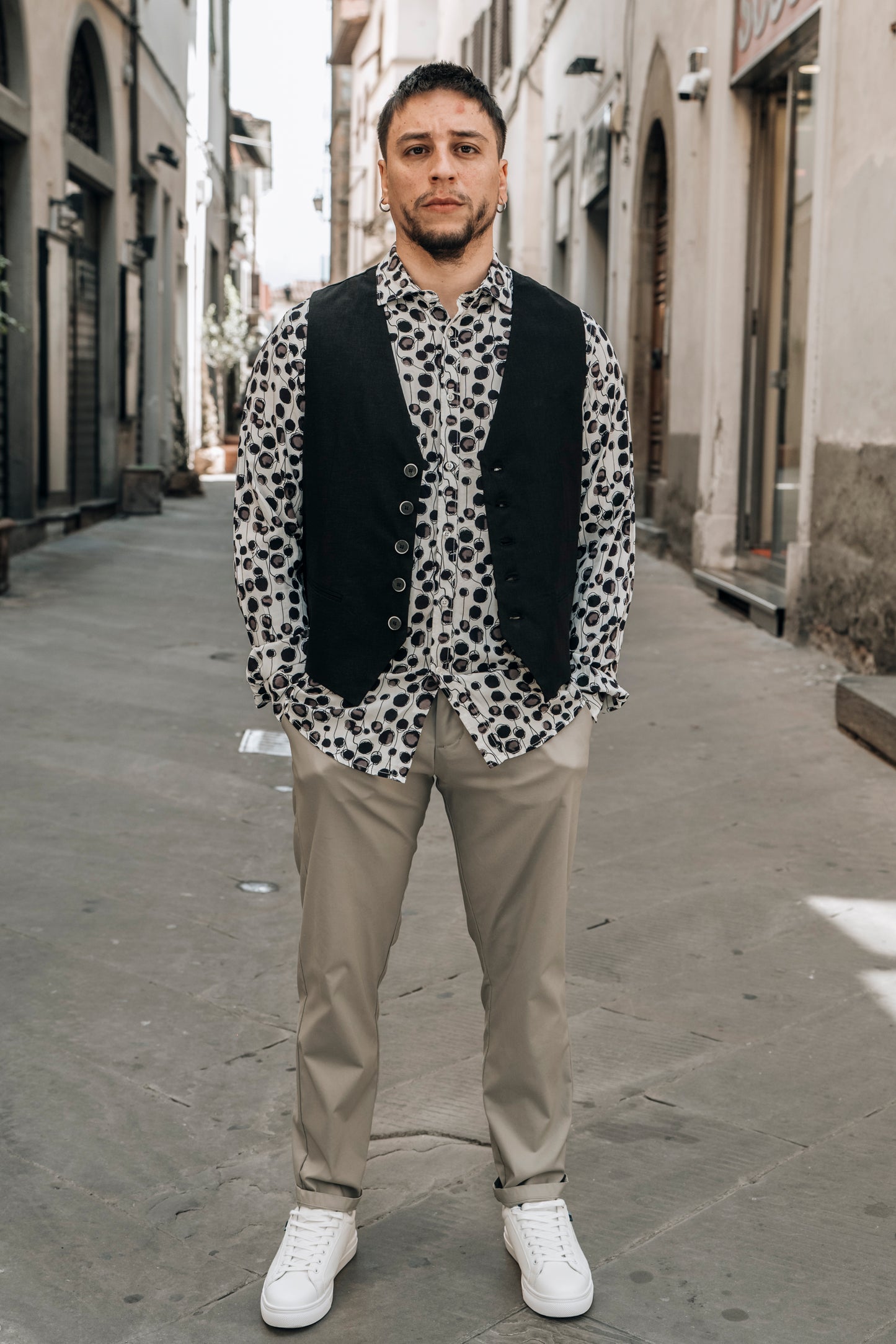 Gilet misto lino OVER/D