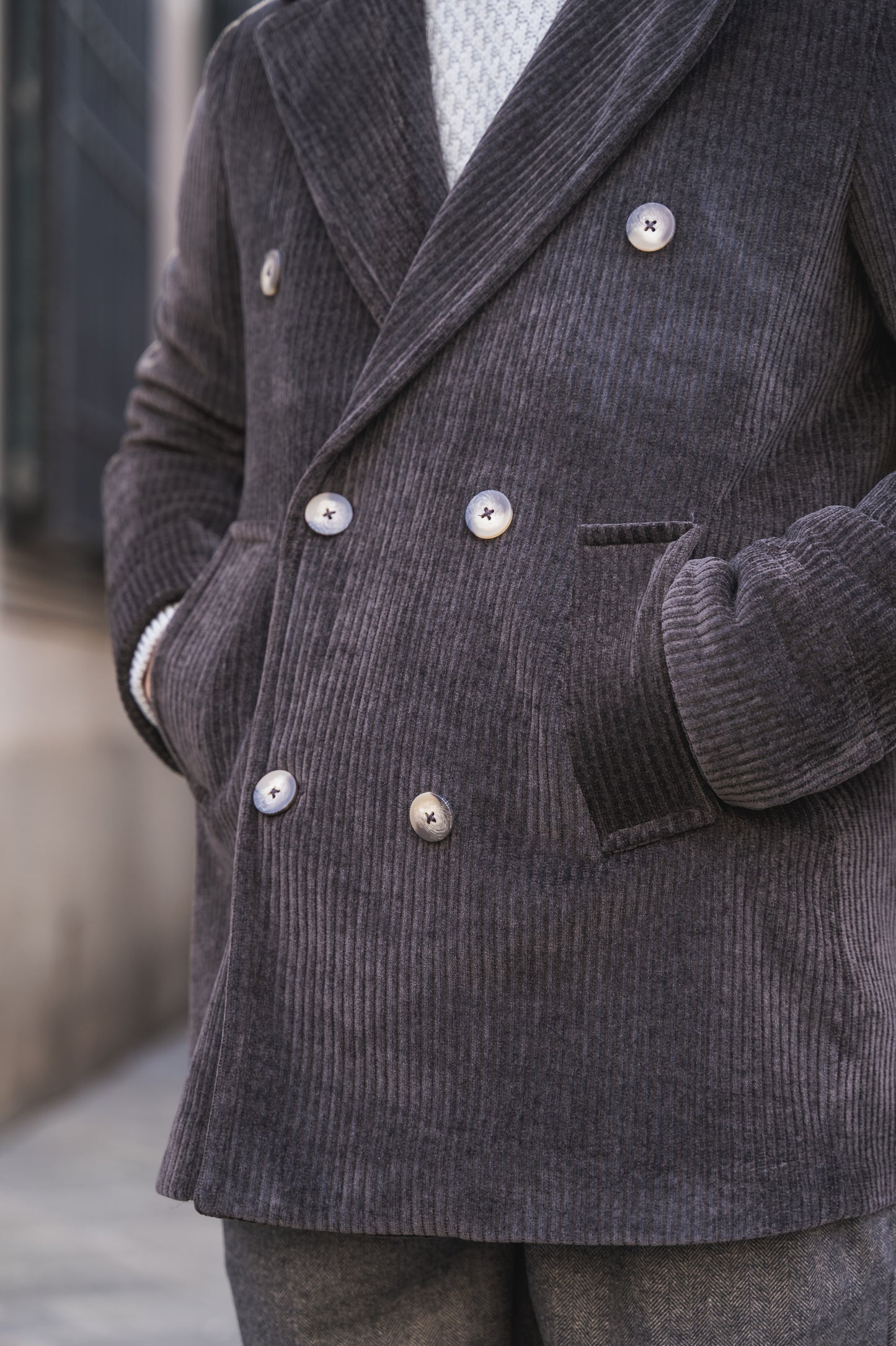 Giaccone Doppiopetto in velluto EFFEBI