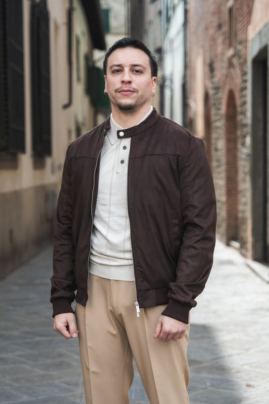 Giubbotto Biker Ecocamoscio OVER/D