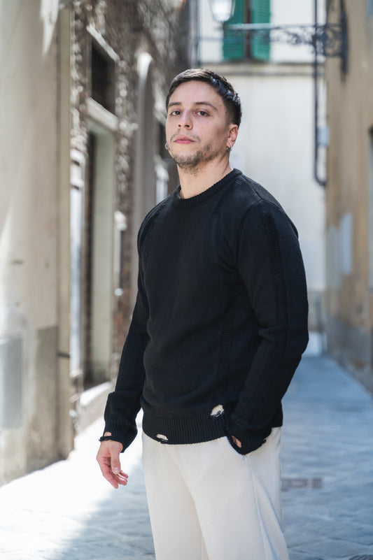 Maglia girocollo con strappi IMPERIAL
