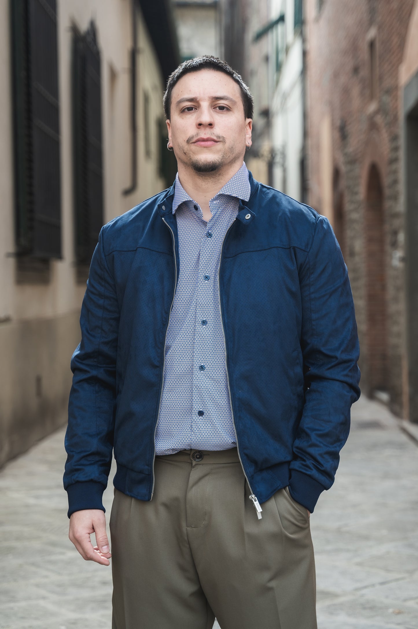 Giubbotto Biker Ecocamoscio OVER/D