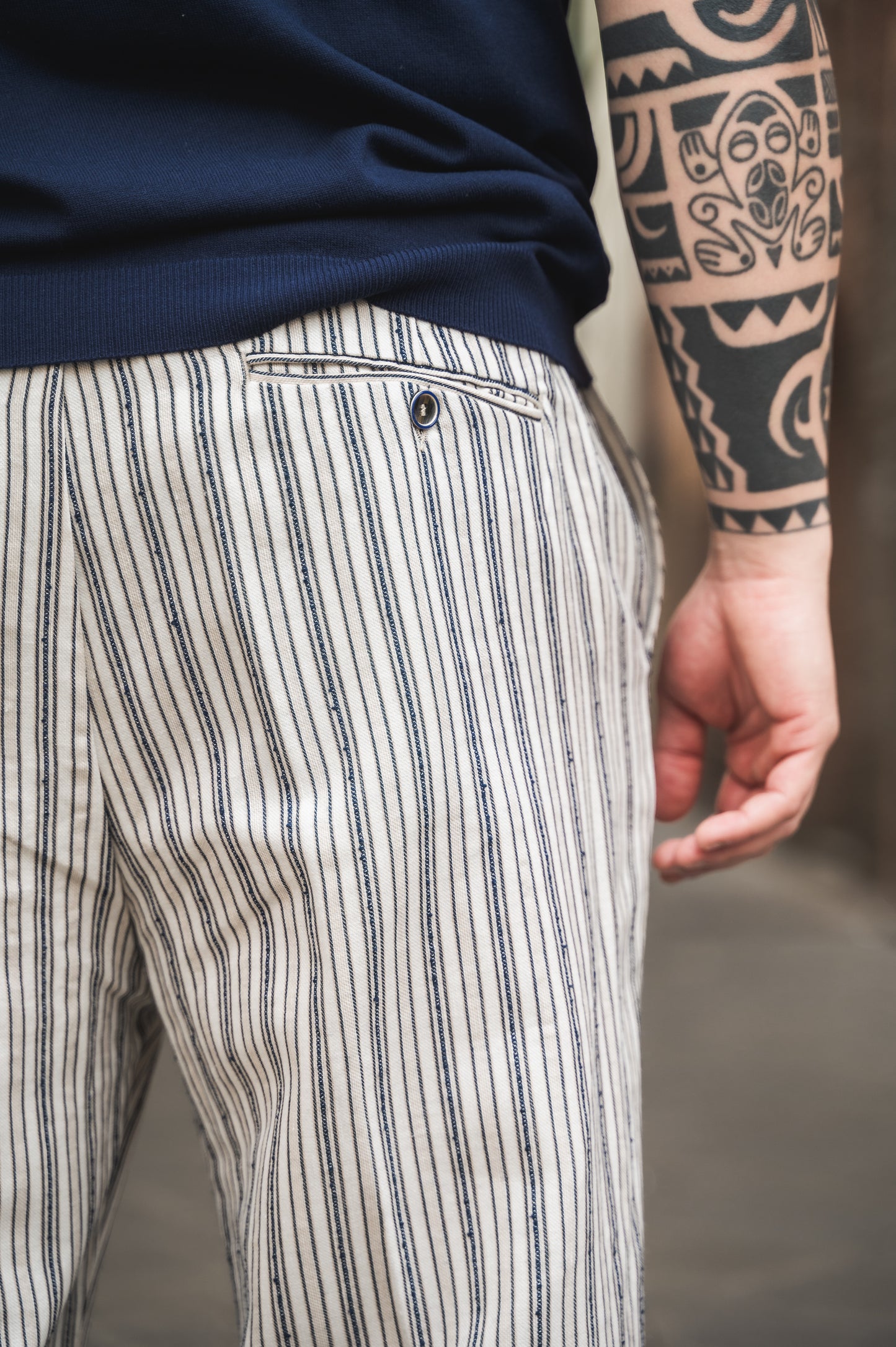 Pantalone rigato OVER/D