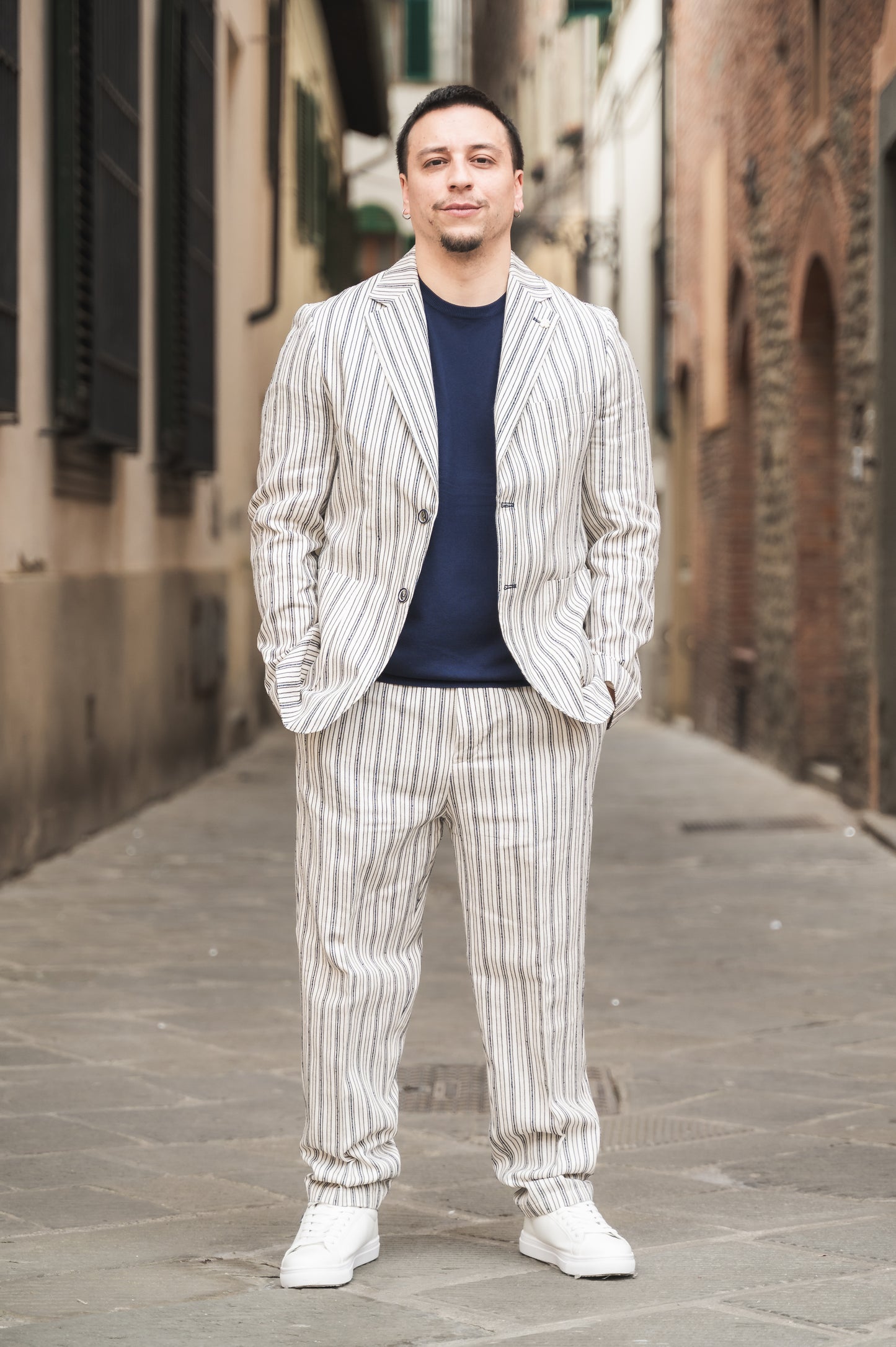 Giacca rigata OVER/D