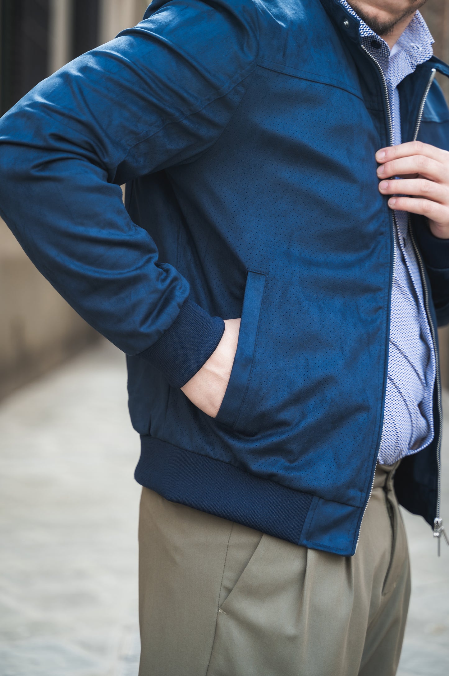 Giubbotto Biker Ecocamoscio OVER/D