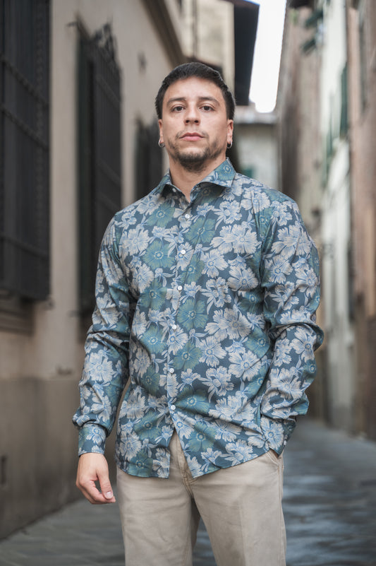 Camicia fantasia floreale OVER/D