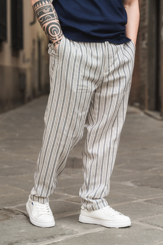 Pantalone rigato OVER/D