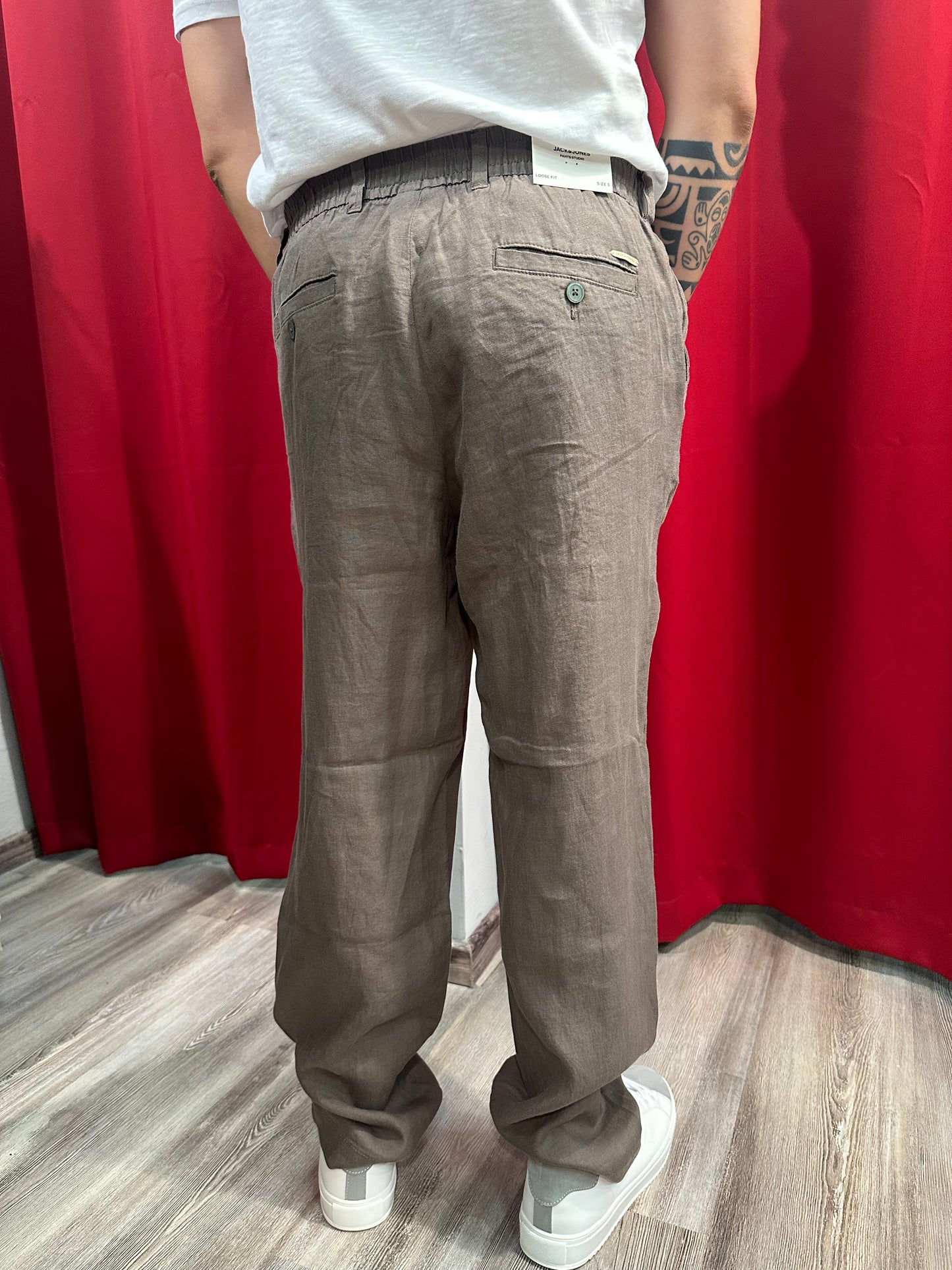 Pantalone puro Lino con elastico