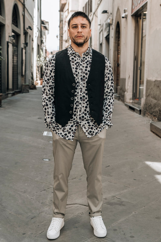 Gilet misto lino OVER/D